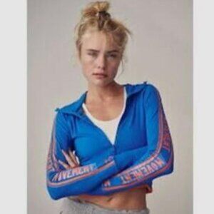 Free People Cropped Half Zip Ribbed Top Pre Owned Large